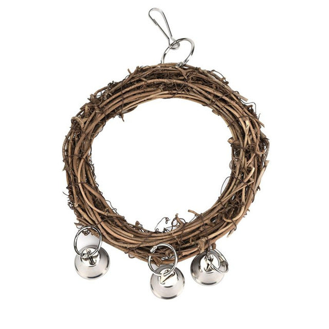 1 Set Rattan Pet Bird Parrot Swing Cage Toy Nature